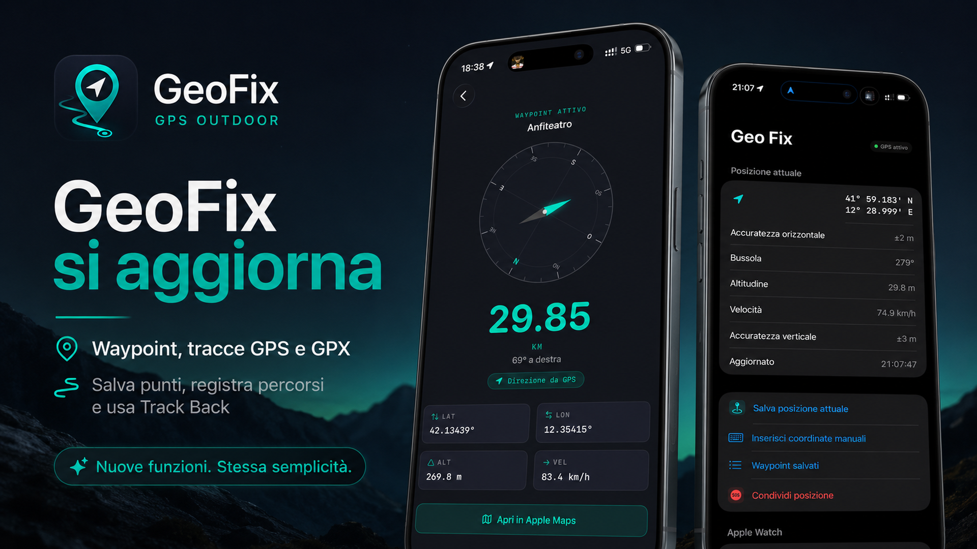 GeoFix – import e export file GPX su iPhone