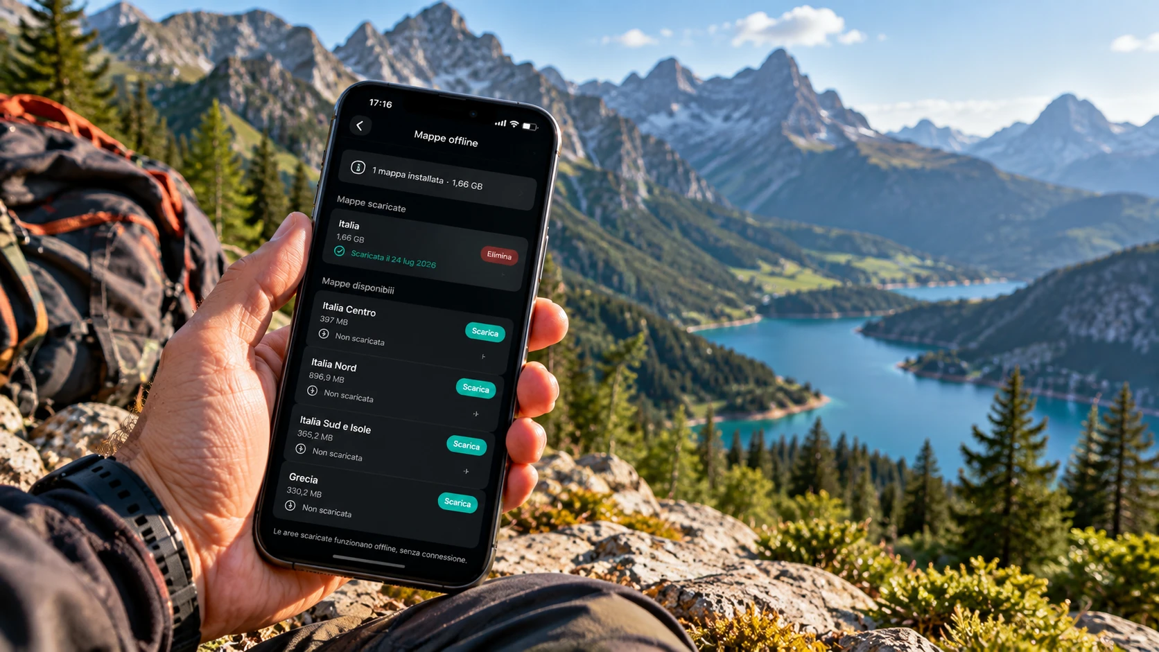 Mappe offline disponibili nell'app GeoFix